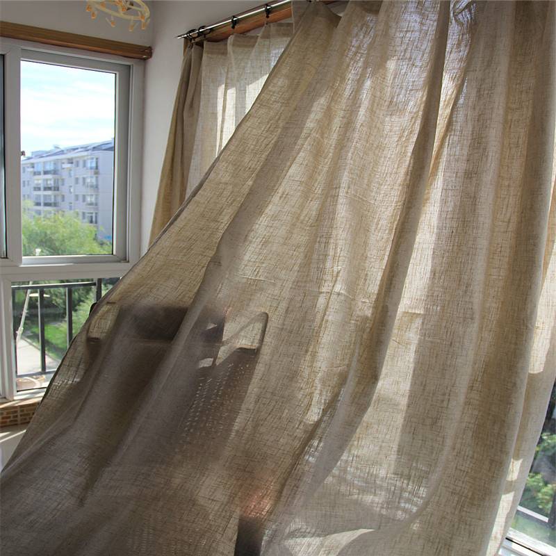 Clear linsea curtain finished shading hemp cloth can customize landing hook -through -rod study bedroom guests