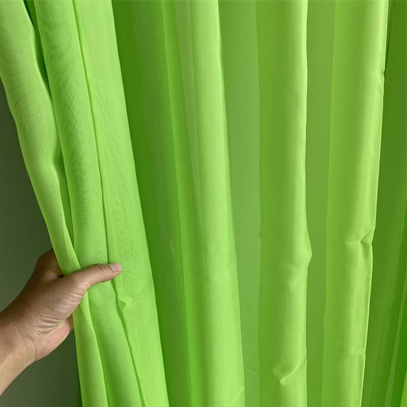 Clear warehouse treatment of green curtains and screens bedroom floor -to -ceiling window Bowl Pure -colored simple bay window studio customization