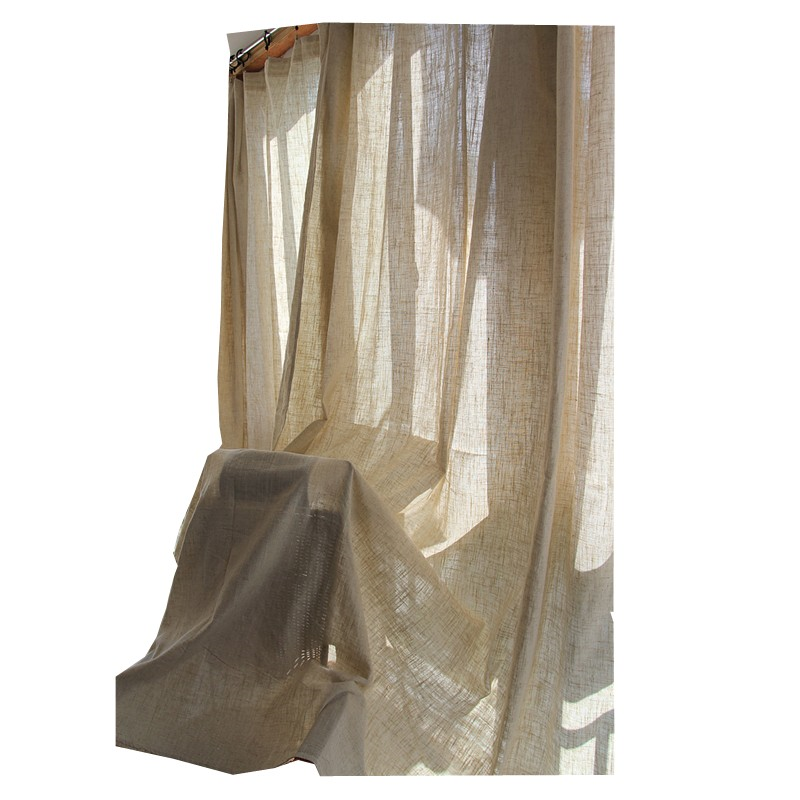 Special offer linen curtain finished shading plus European linen -style linen hook -up rod classroom living room