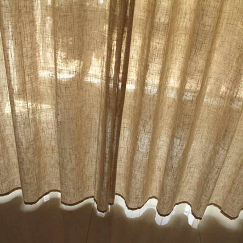 Treatment of export finished curtain curtain half -shading curtain balcony bedroom Baying window baying linen lines of solid color simple special offer