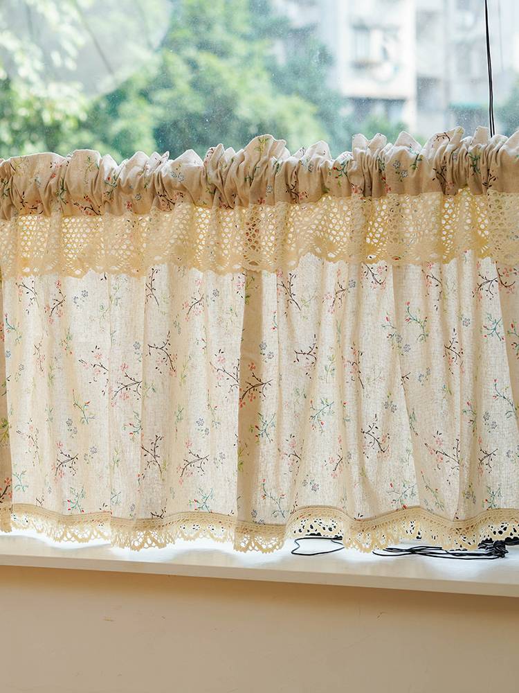 Unpolily of people cotton and hemp half curtain half -shading curtains