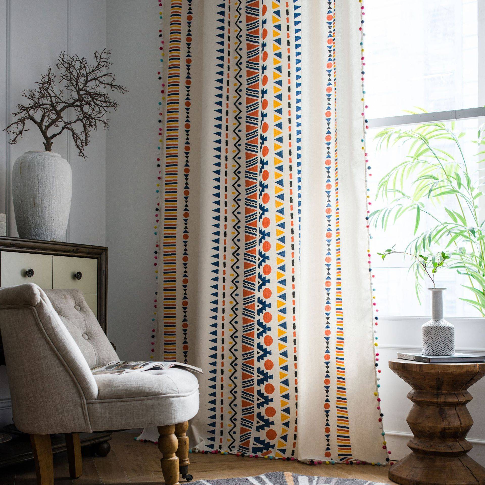 Samia Nordic cotton and linen luminous curtain decoration