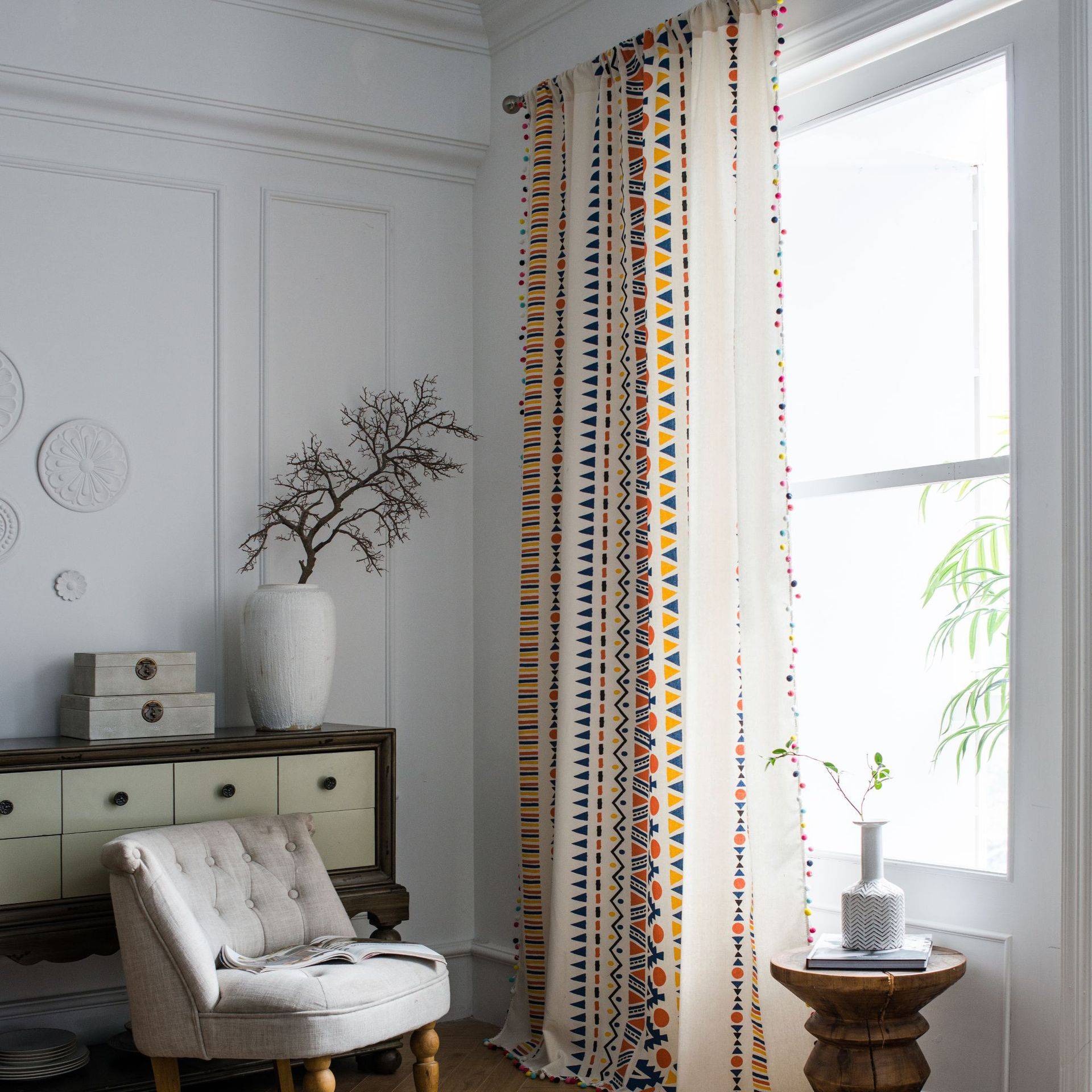 Samia Nordic cotton and linen luminous curtain decoration