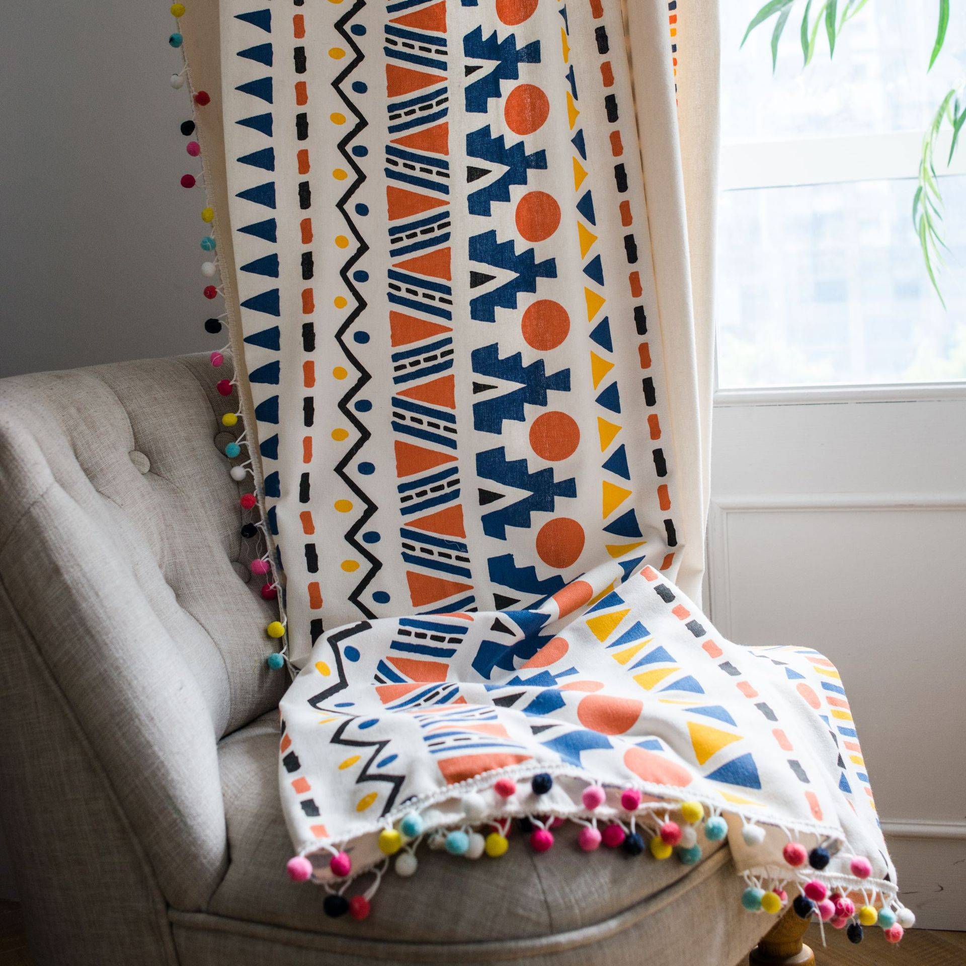 Samia Nordic cotton and linen luminous curtain decoration