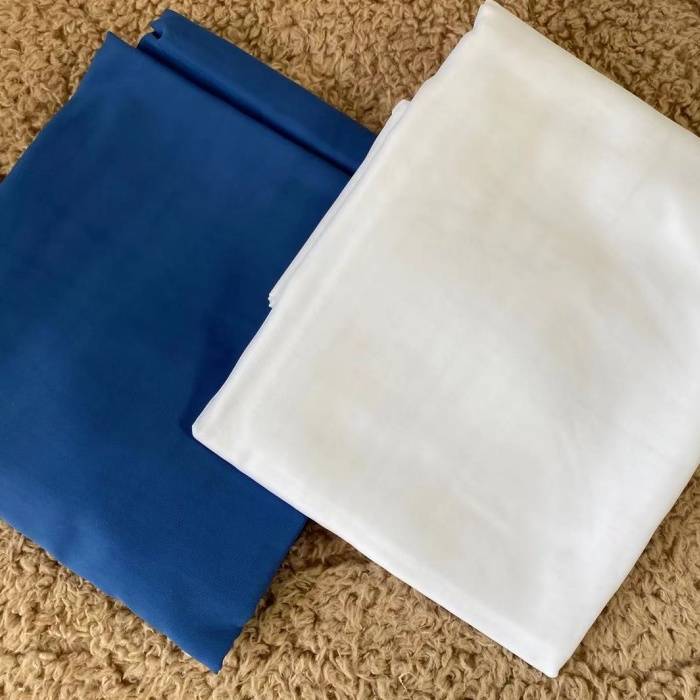 , Blue and white solid color curtain finished product punching curtain screen curtain, balcony decorative minimalist window screen