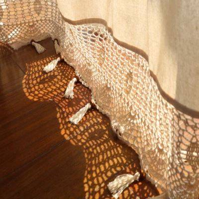 The finished American retro French cotton and linen semi -shading curtain Chinese -style light transmittance in the bedroom living room yang i.