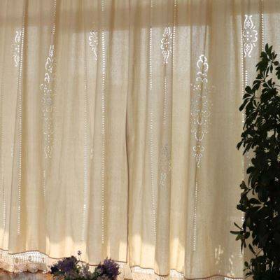 The finished American retro French cotton and linen semi -shading curtain Chinese -style light transmittance in the bedroom living room yang i.