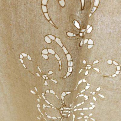 The finished American retro French cotton and linen semi -shading curtain Chinese -style light transmittance in the bedroom living room yang i.