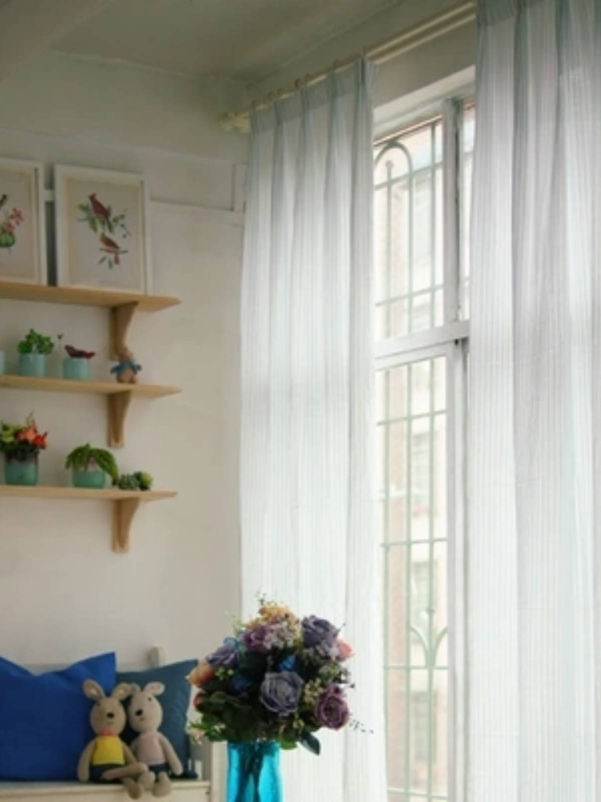 Rural Wind fabric stripes environmental protection living room curtain customization