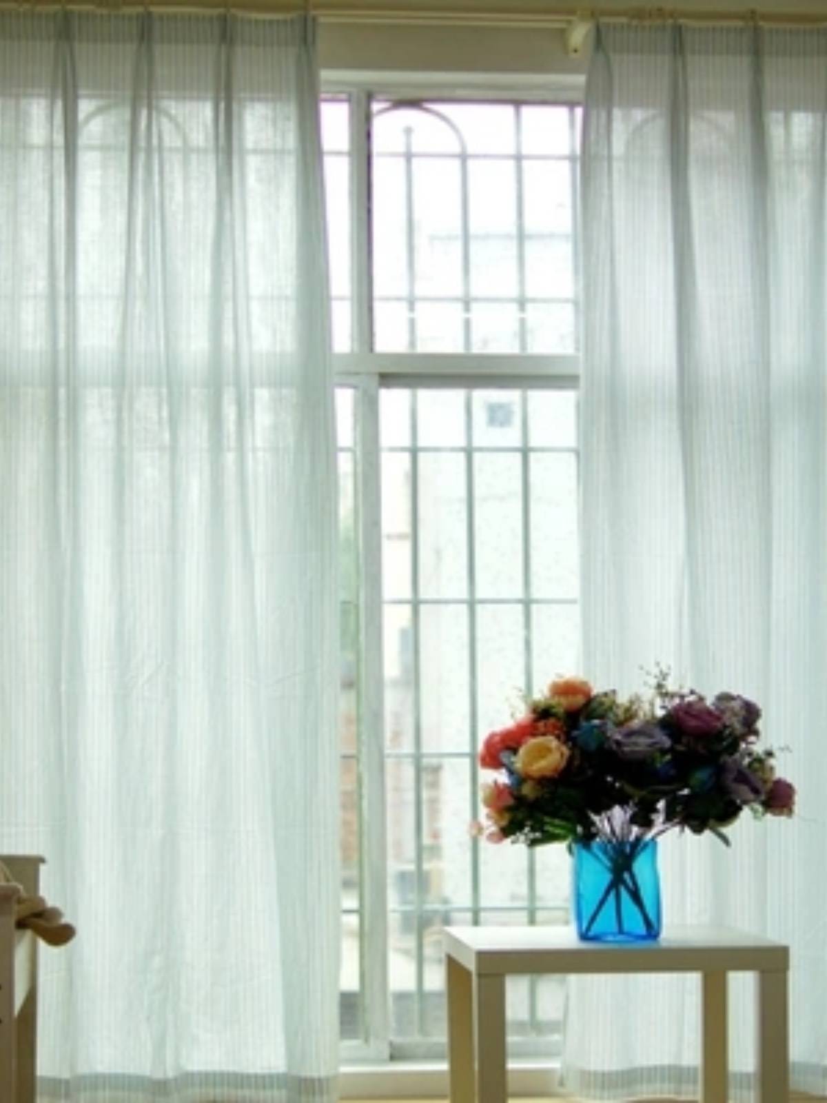 Rural Wind fabric stripes environmental protection living room curtain customization