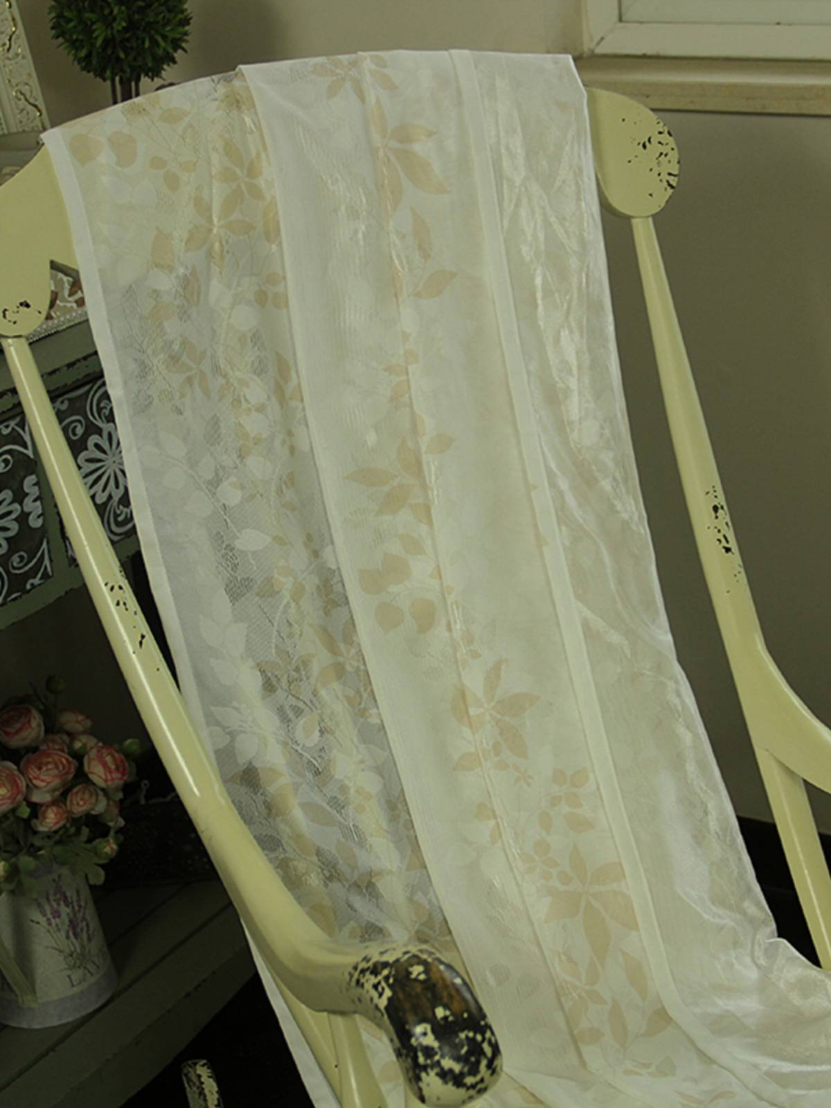 Korean curtain exit printed short curtain pastoral can be adjusted