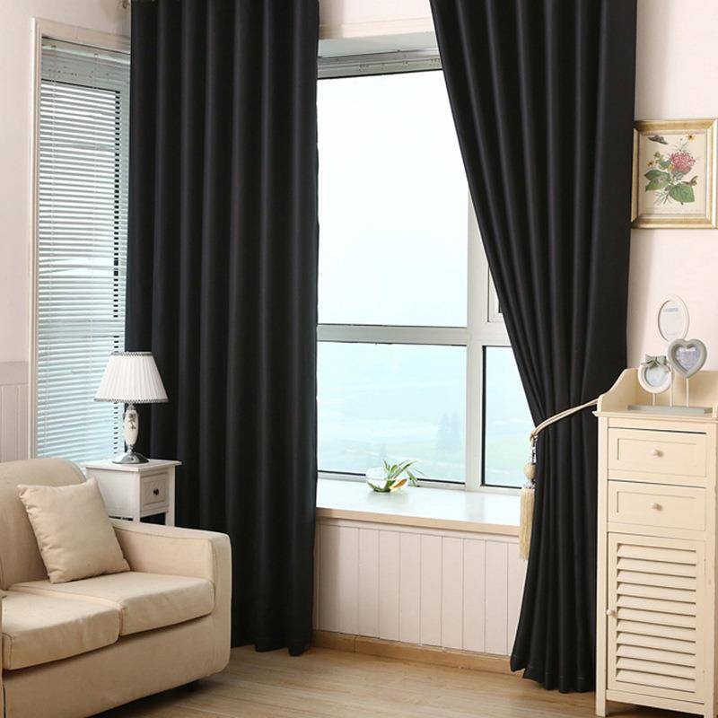 Manufacturers directly provide black solid color thickened all -shelled cloth office engineering factory insulation finished product curtain