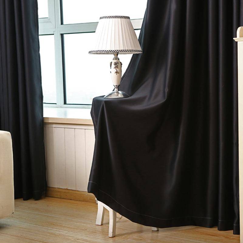 Manufacturers directly provide black solid color thickened all -shelled cloth office engineering factory insulation finished product curtain