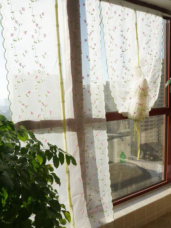 Beautiful to no friends, new color embroidery vine flower balloon curtains, finished curtain finished curtain fan -shaped Roman curtain