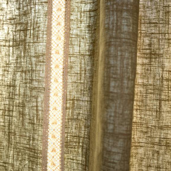 American rural rural rural wind pure cotton -gray green curtains