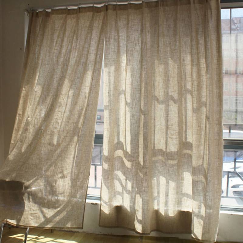 Treatment of export finished curtain curtain half -shading curtain balcony bedroom Baying window baying linen lines of solid color simple special offer