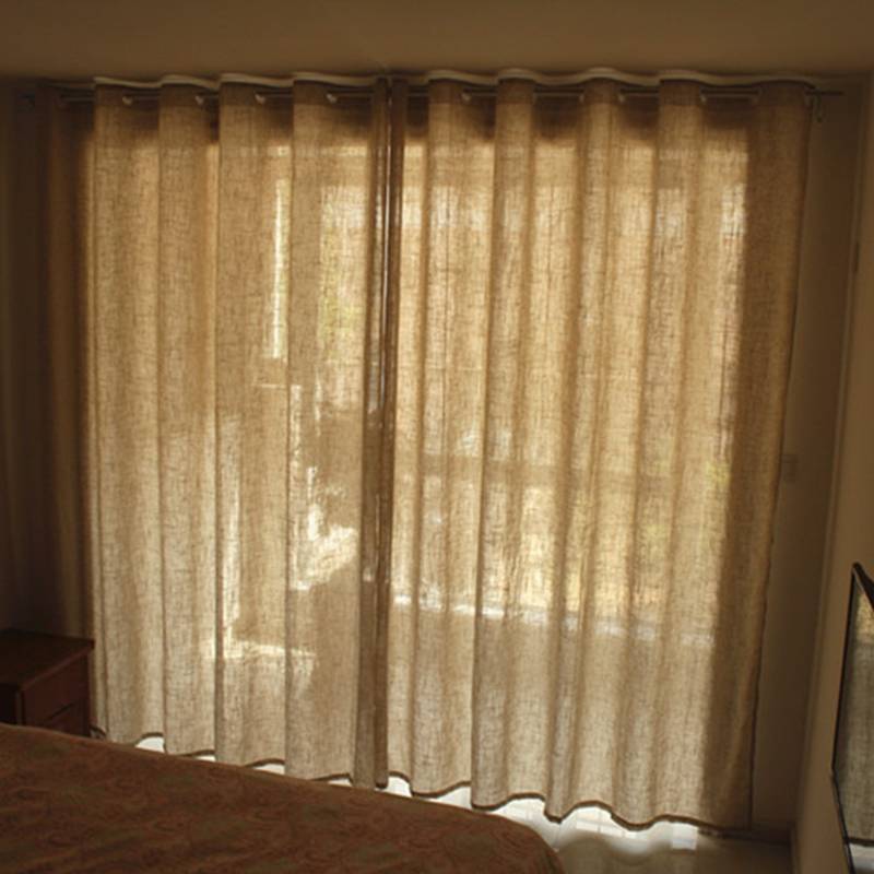Treatment of export finished curtain curtain half -shading curtain balcony bedroom Baying window baying linen lines of solid color simple special offer