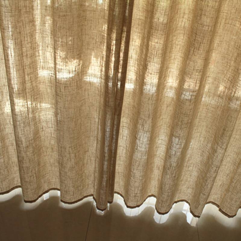 Treatment of export finished curtain curtain half -shading curtain balcony bedroom Baying window baying linen lines of solid color simple special offer