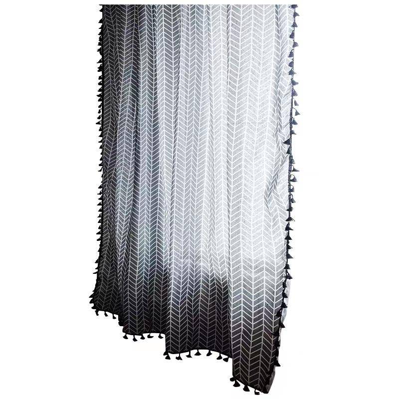 Flavors imitation hemp, wearing rod curtain printing curtain Modern living room bedroom Factory Factory Factory