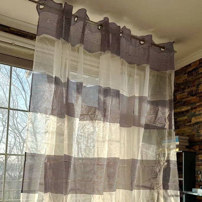 Striped punching curtain window screen