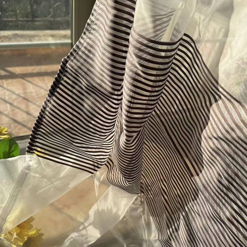 Striped punching curtain window screen