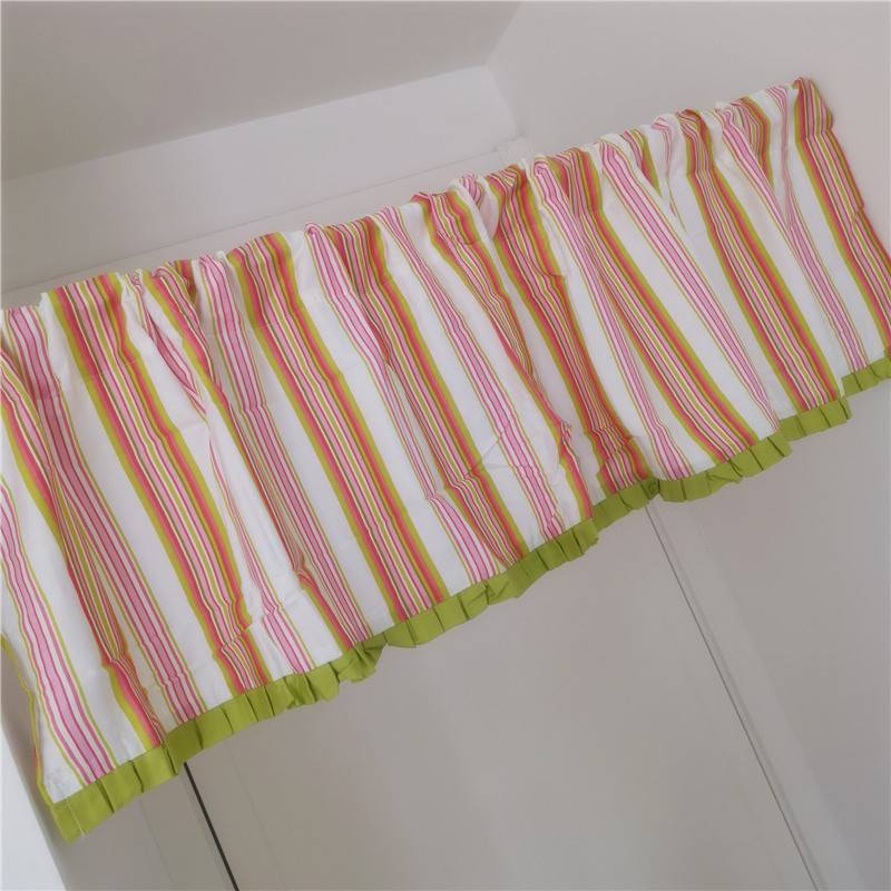Rainbow strip ~ Exit original simple cotton curtain curtain coffee half curtain Fengshui curtain Children's pastoral versatile