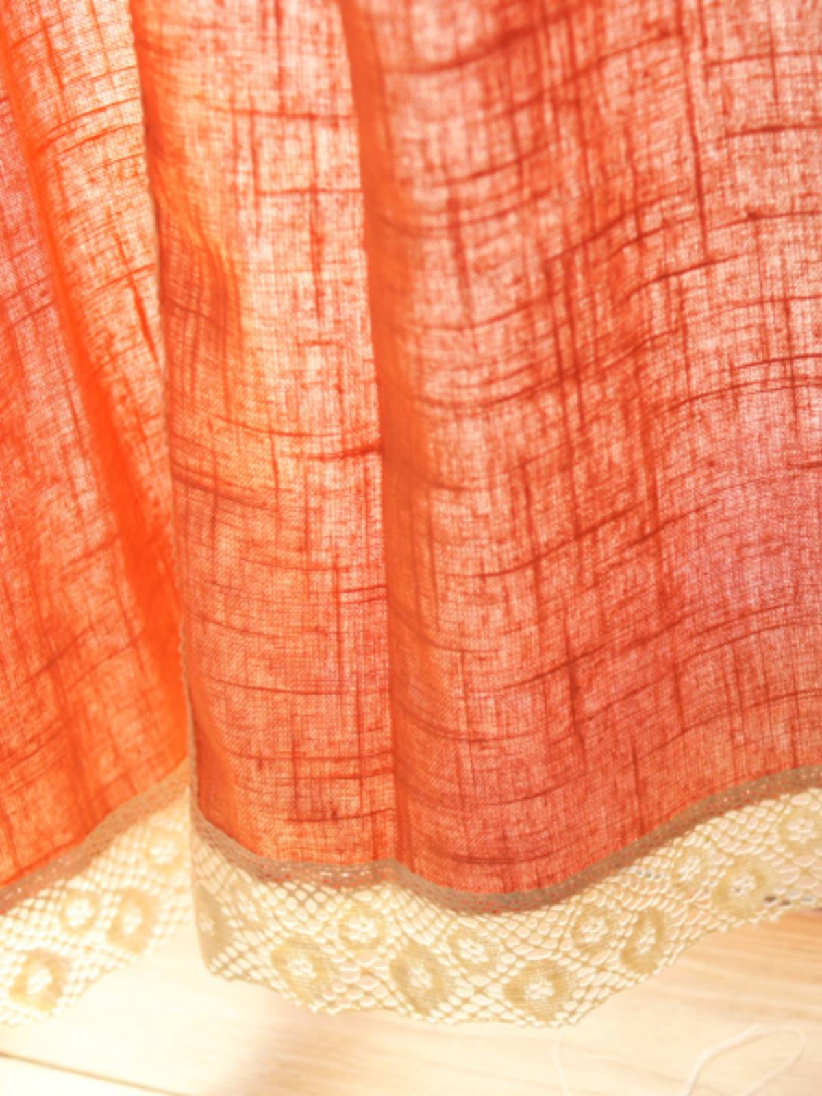 American rural retro cotton literary brick red curtains