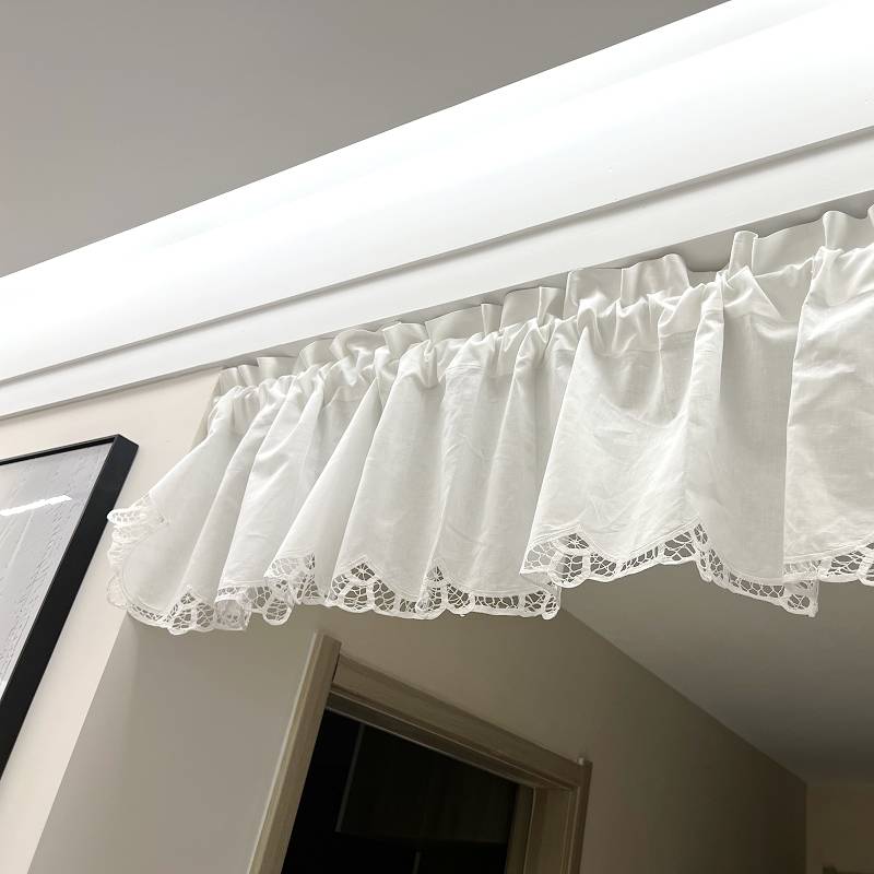 Japanese -style white pure cotton half -curtain coffee curtain bedroom curtain