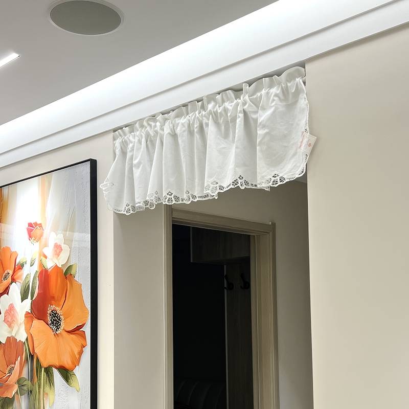 Japanese -style white pure cotton half -curtain coffee curtain bedroom curtain