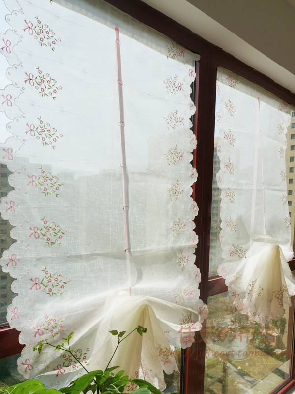 Window screen curtain embroidery fabric products special offer clearance Roman curtain Tira soaring curtain living room balcony bedroom curtain