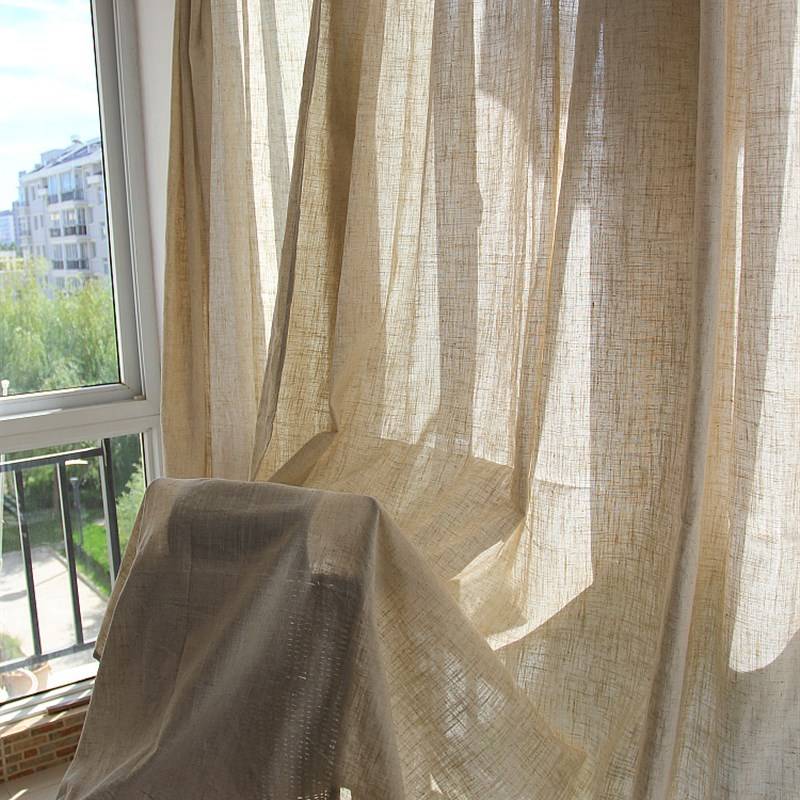 Special offer linen curtain finished shading plus European linen -style linen hook -up rod classroom living room