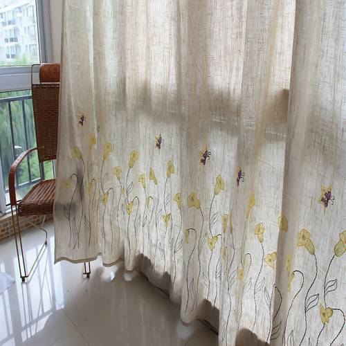 Loty Embroidered Curtain Products Short Curtain Baying Window bedroom Living Room Shading High -end Simple and Modern Garden