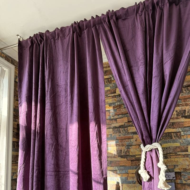 Purple thick finished curtain