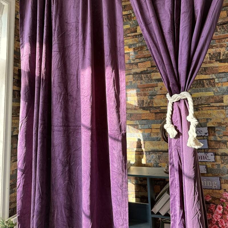 Purple thick finished curtain