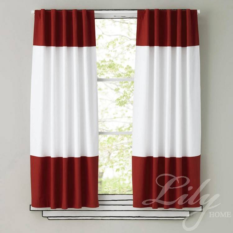 Red Walv Ge's simple J style pure cotton stitching living room bedroom decorative curtain exit original single bag