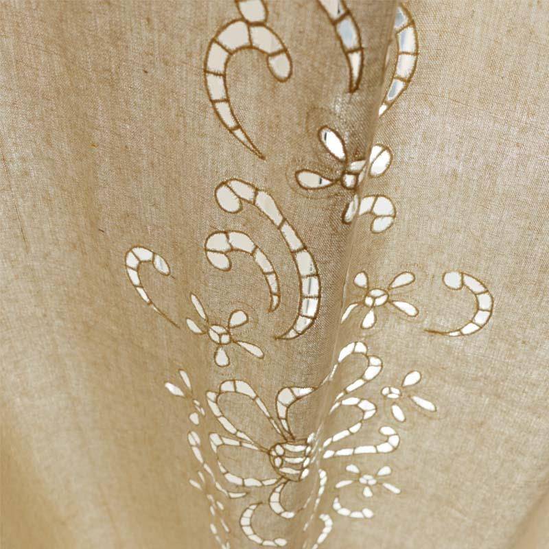 Finished American retro French cotton and linen semi -shading curtain Chinese transmittance in the bedroom living room balcony