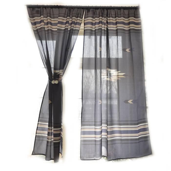 Finished geometric graphic stripes fabric bay window partition curtain