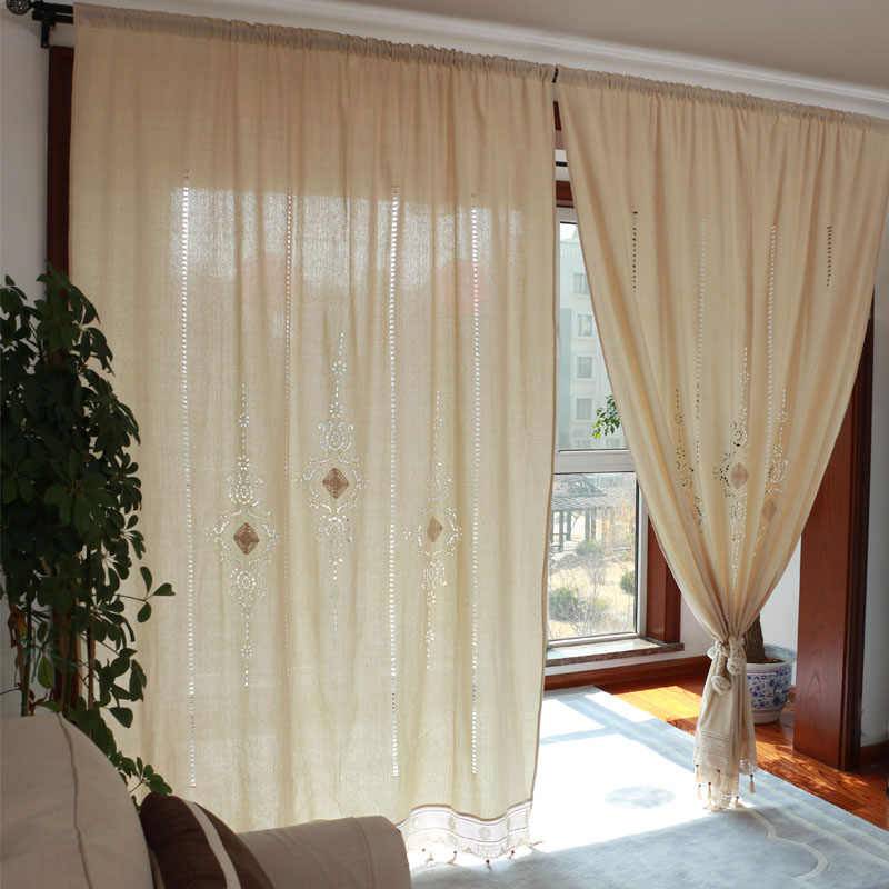 American French Mediterranean Vocal Cotton Cotton Elplatter Poems Pymiper Balcony Baying Window Half -shading Curtain Products