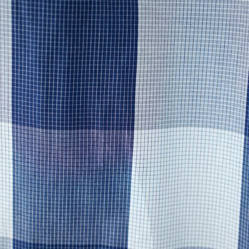 Korean -style wind blue plaid restaurant finished product short curtain customization