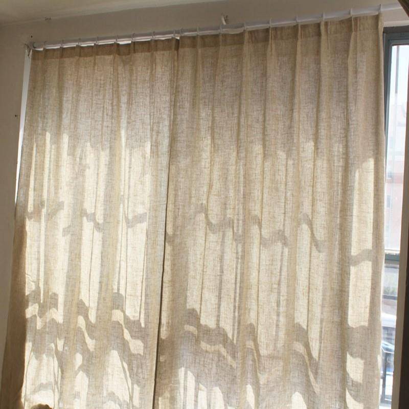 Low -priced exit original single finished curtain half -shading curtain balcony bedroom Bay window baying linen linen color cloth solid color simplicity