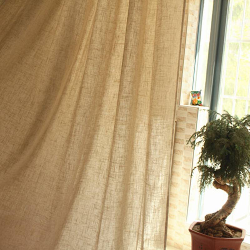 Lying on the exit of the finished curtain curtain half -shading curtain balcony balcony bay window decoction sub -color cloth pure hemp simplicity special offer