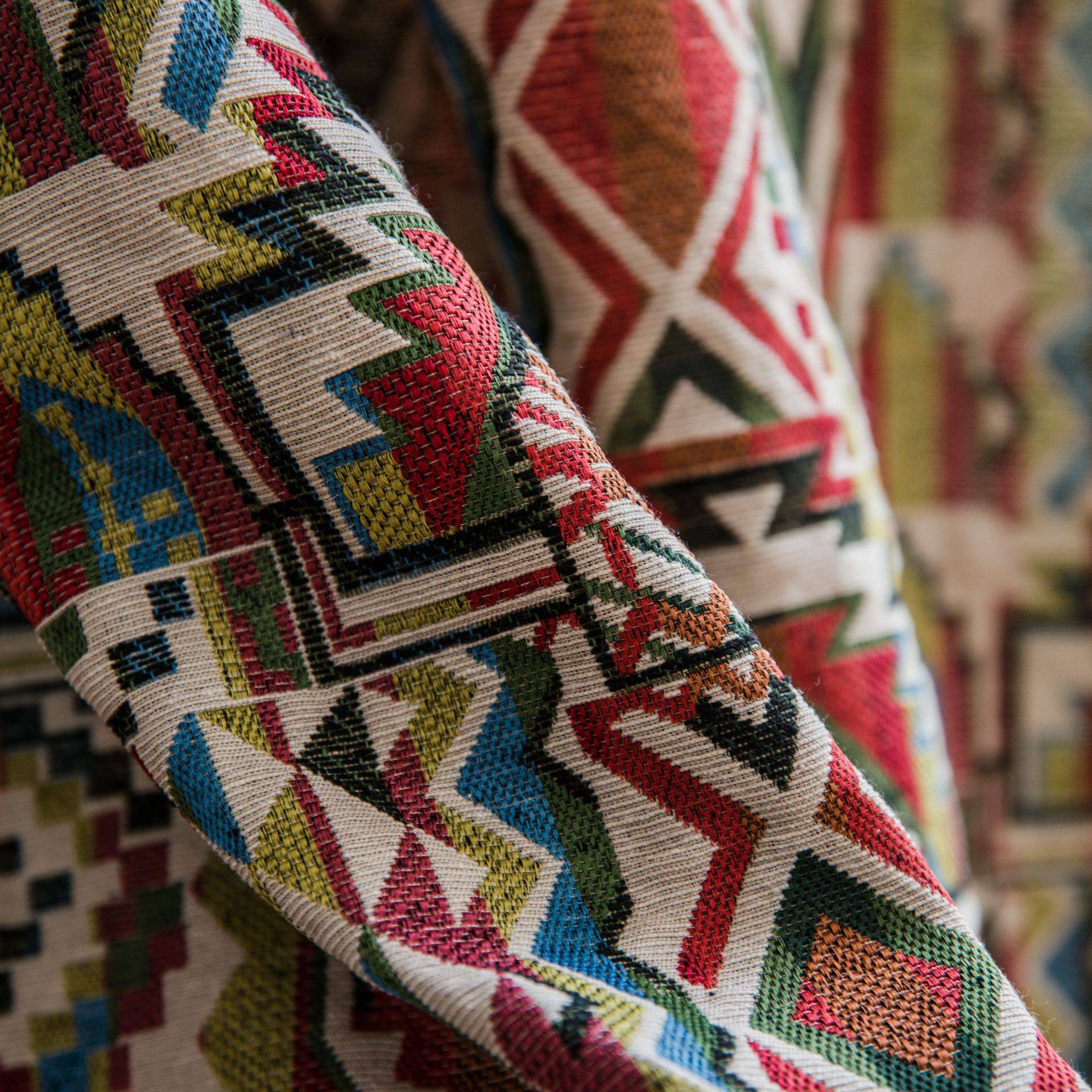 Persian color weaving flower decorative fabric curtain