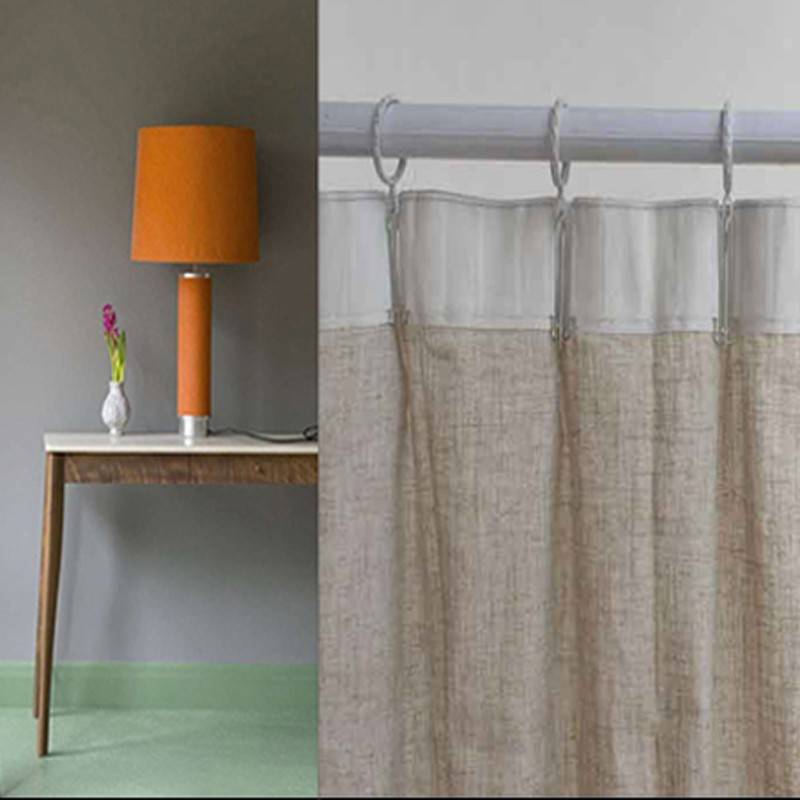 Export simplicity Modern embroidery curtain finished semi -shading bedroom balcony bay window linen linen embroidery hook rod