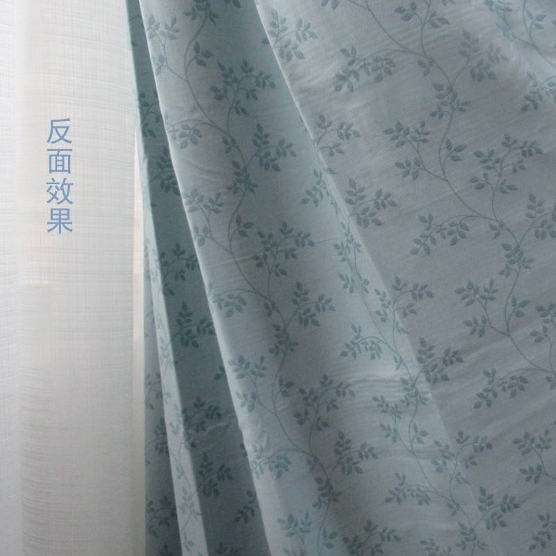 Product curtain blue fresh leaf fabric American thick polyester cotton warming the windshield exit curtain