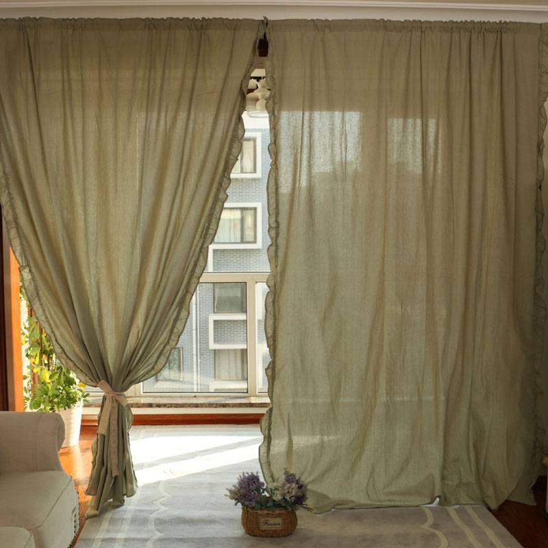 Original single cotton and thick cloth American rural rural garden green wood ear ears literary retro living room bedroom bedroom curtains