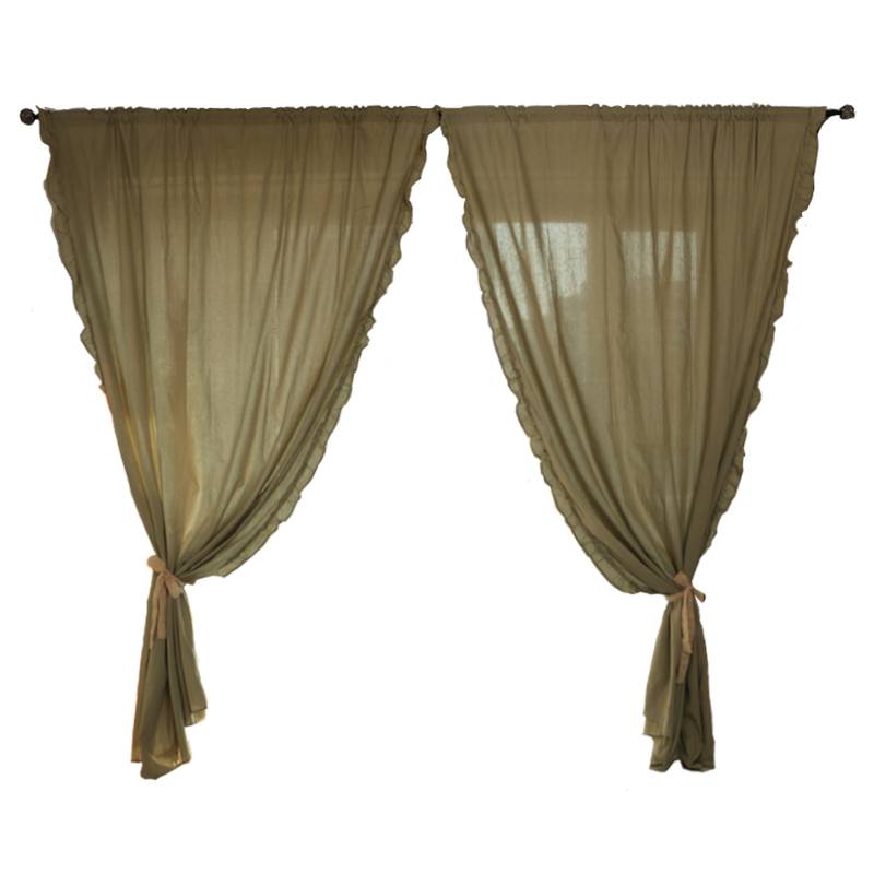 Original single cotton and thick cloth American rural rural garden green wood ear ears literary retro living room bedroom bedroom curtains