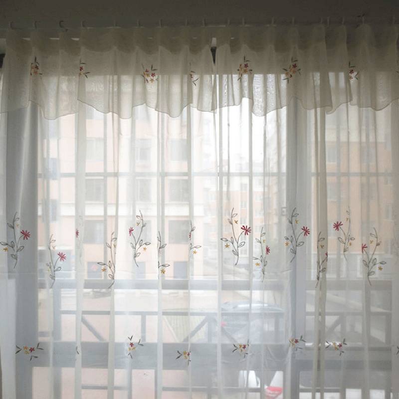 Original Single Embroidered Flower Flower Foods Products Curtain