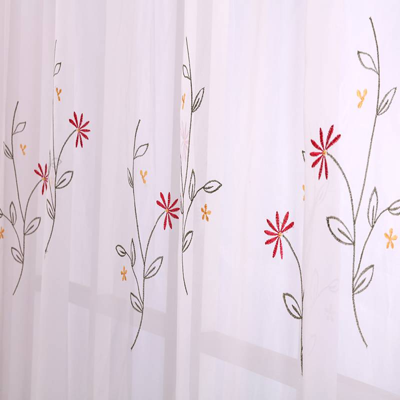 Original Single Embroidered Flower Flower Foods Products Curtain