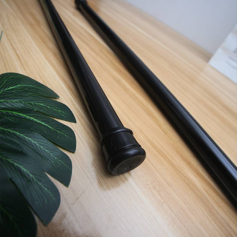 Black curtain lever telescopic nails supporting rods in Europe and America bathroom bedroom curtain curtain shower curtains free pores