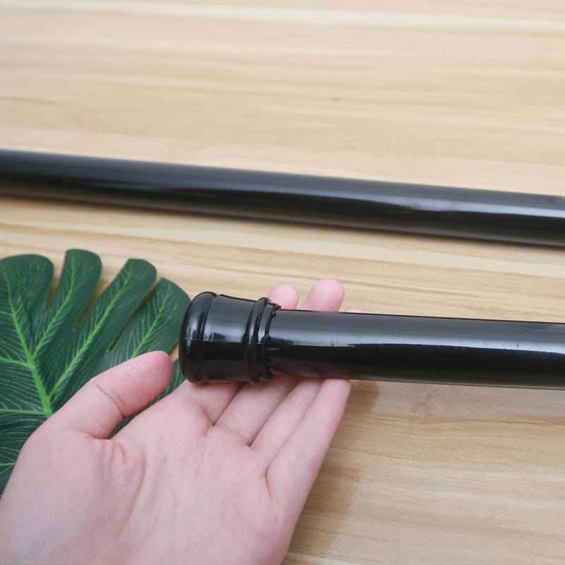 Black curtain lever telescopic nails supporting rods in Europe and America bathroom bedroom curtain curtain shower curtains free pores